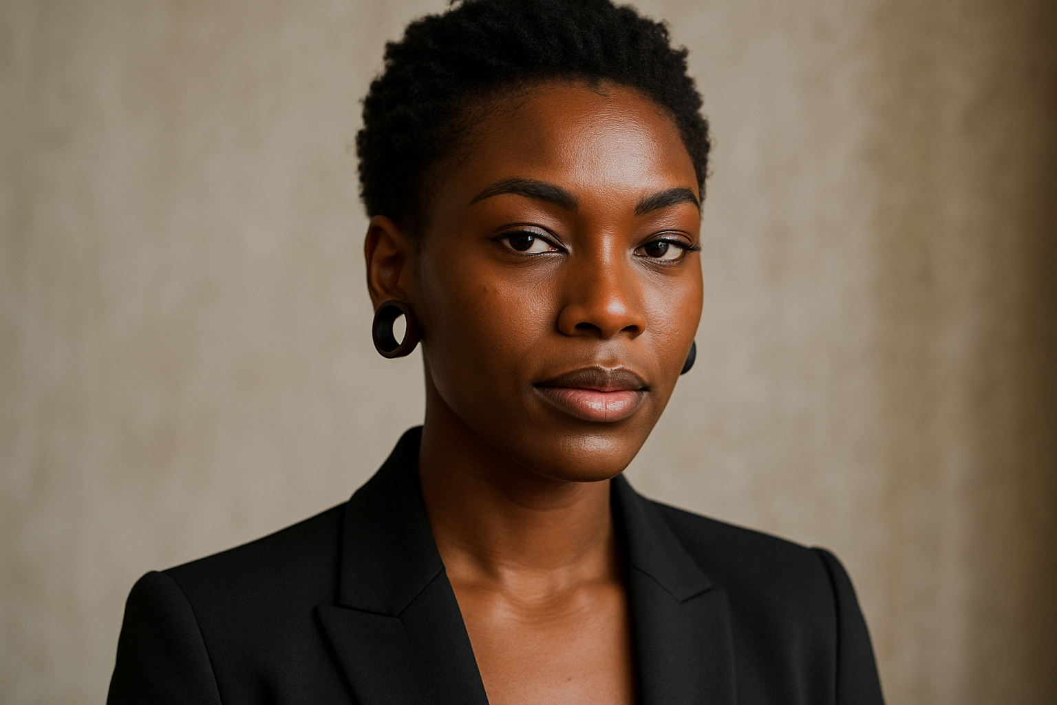 black woman wearing gauges
